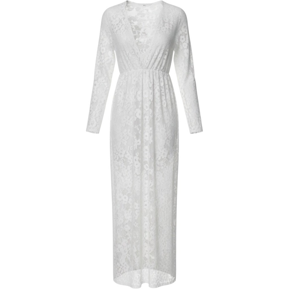 Sheer Eyelash Lace Maxi Slip Women Size XL White Ethereal Bridal Layering